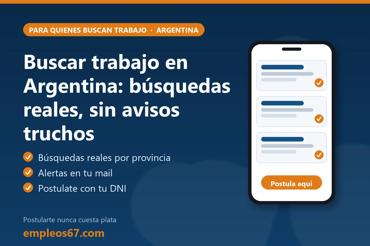 Persona en Argentina buscando trabajo con búsquedas reales desde el celular