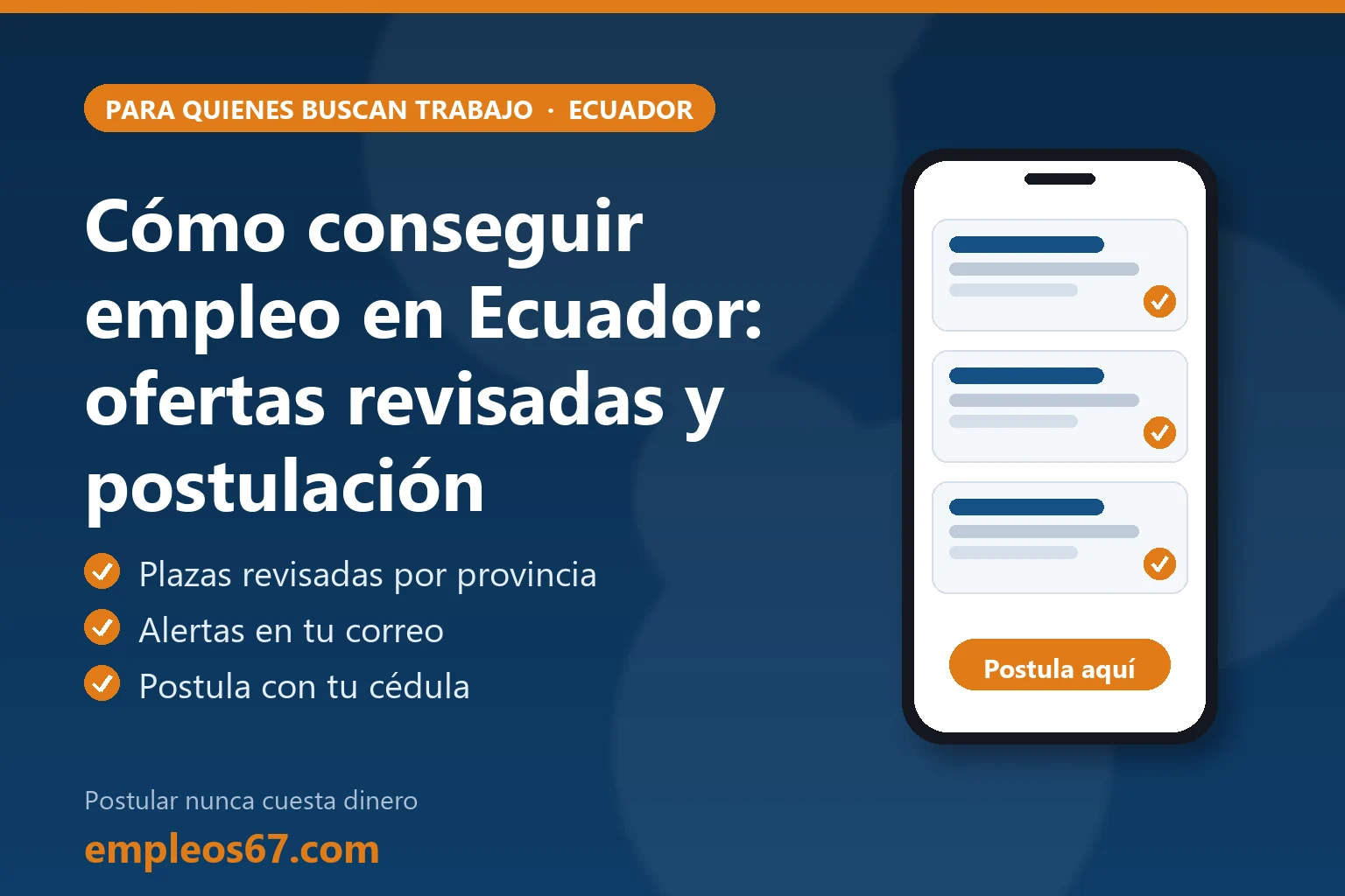 Persona en Ecuador buscando empleo en plazas de trabajo revisadas