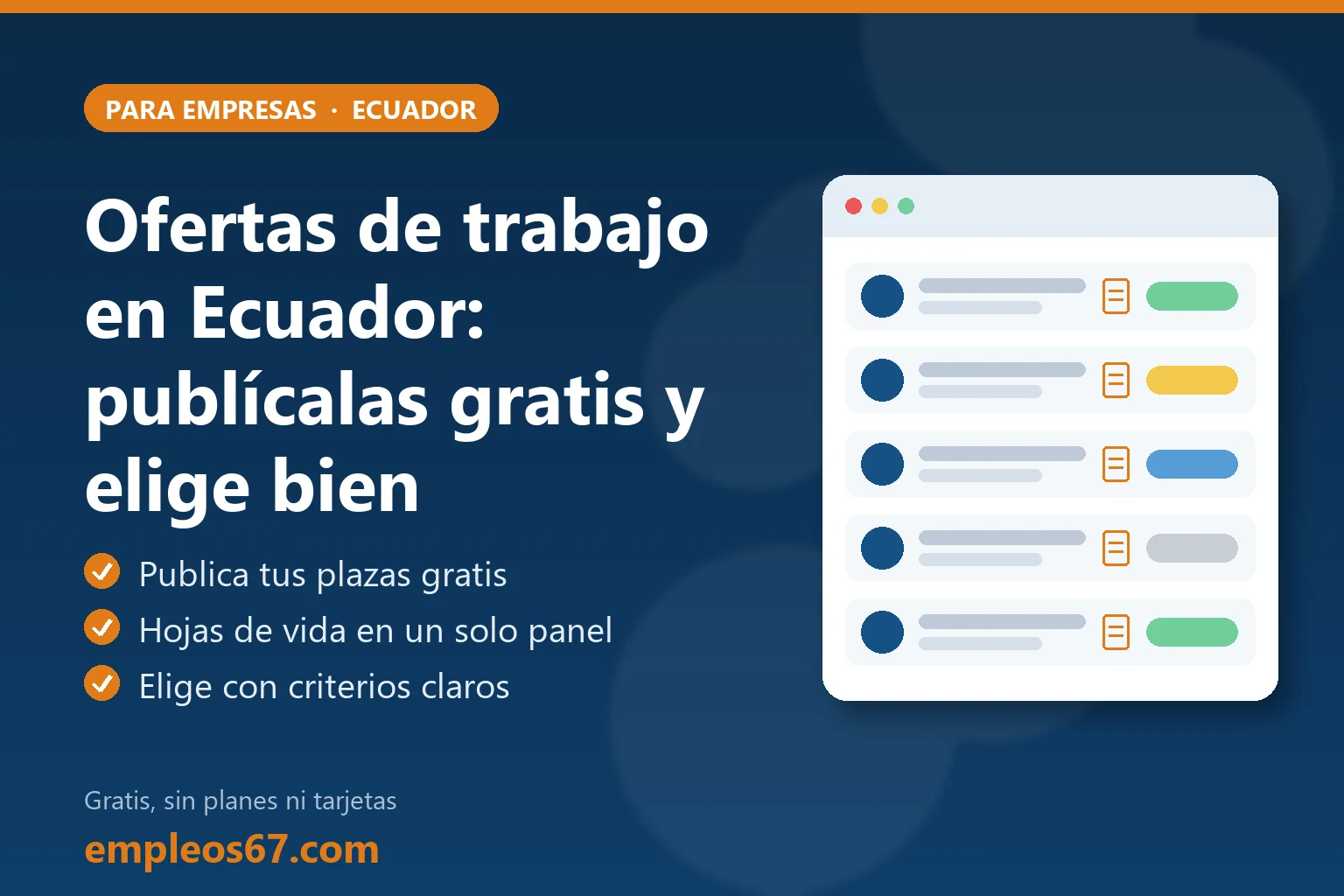 Área de talento humano en Ecuador publicando ofertas de trabajo y revisando hojas de vida