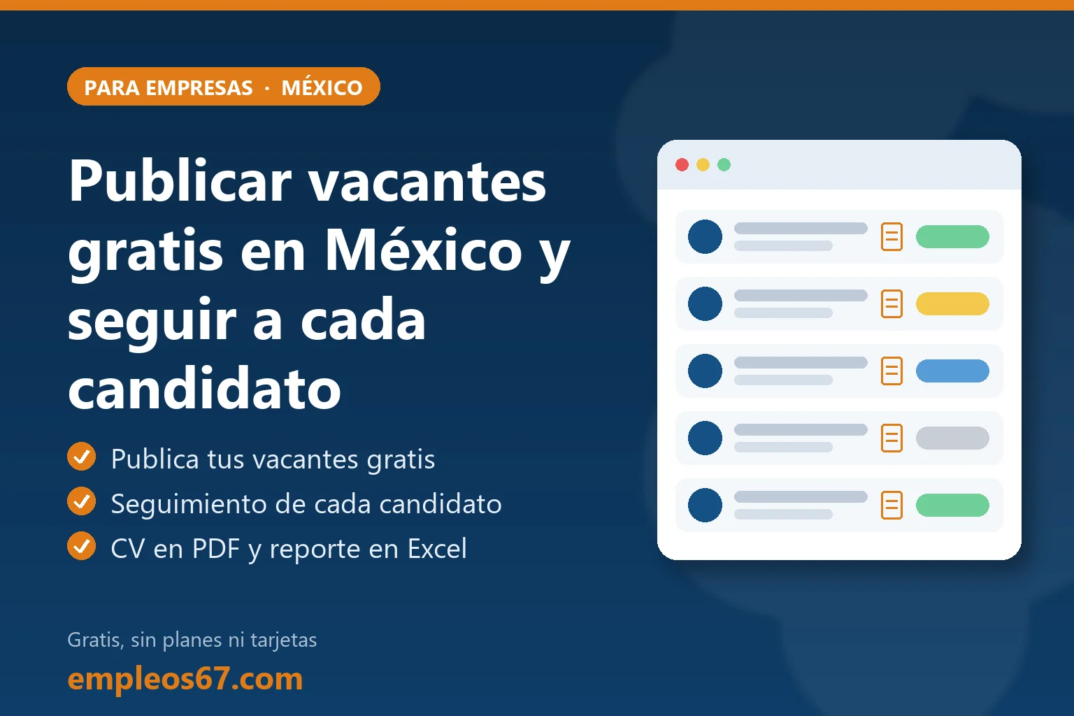 Reclutador de una pyme mexicana publicando vacantes gratis en un panel en línea